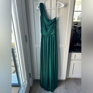 Emerald green floor length dress